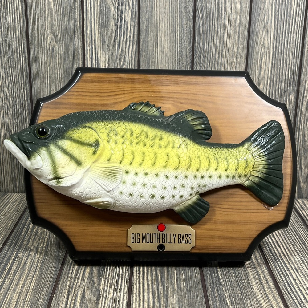 Gemmy Big Mouth Billy Bass Green Singing Fish Novelty Vintage 1999 Man Cave